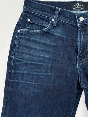 7 For All Mankind Brett Luxe Performance Dark Indigo Bootcut Stretch Jeans 32